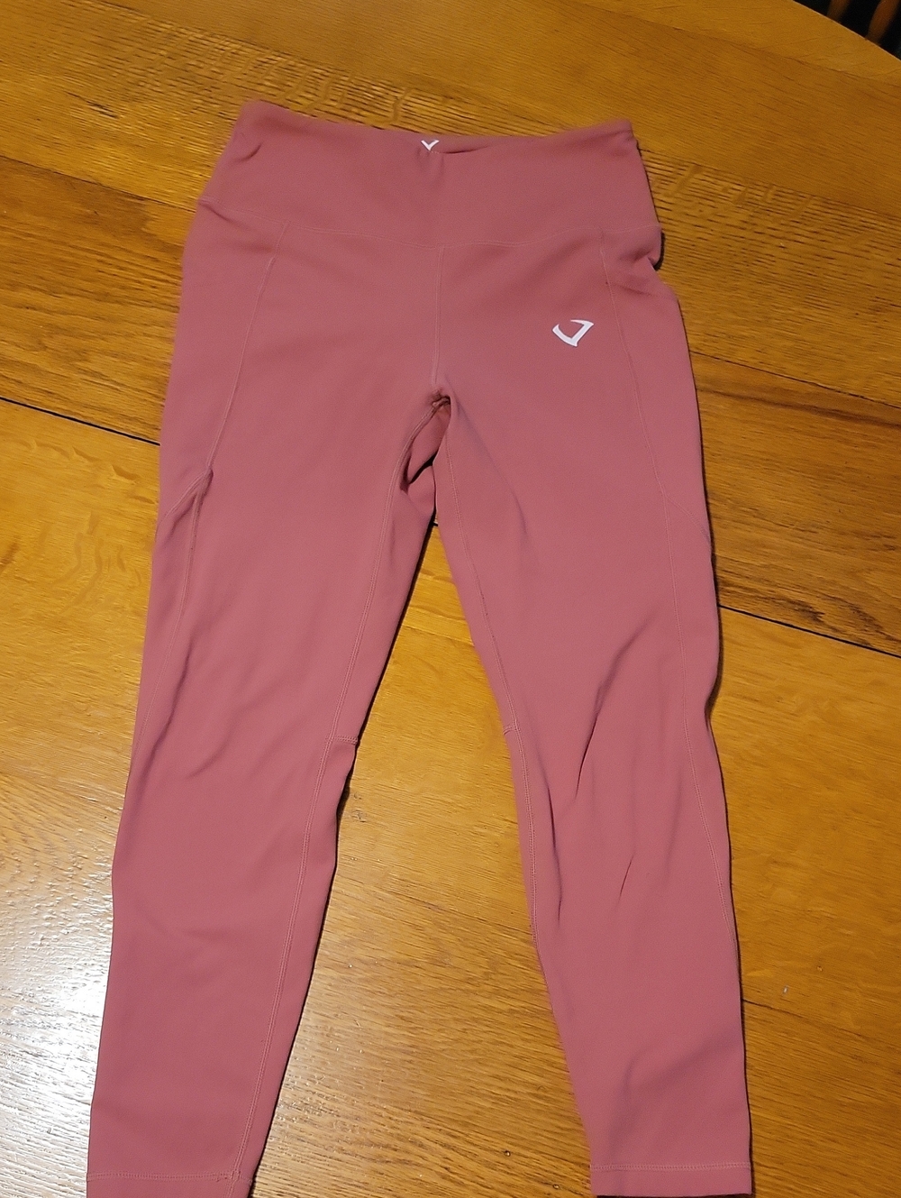 High-Rise Dusty Rose Leggings with Subtle Logo